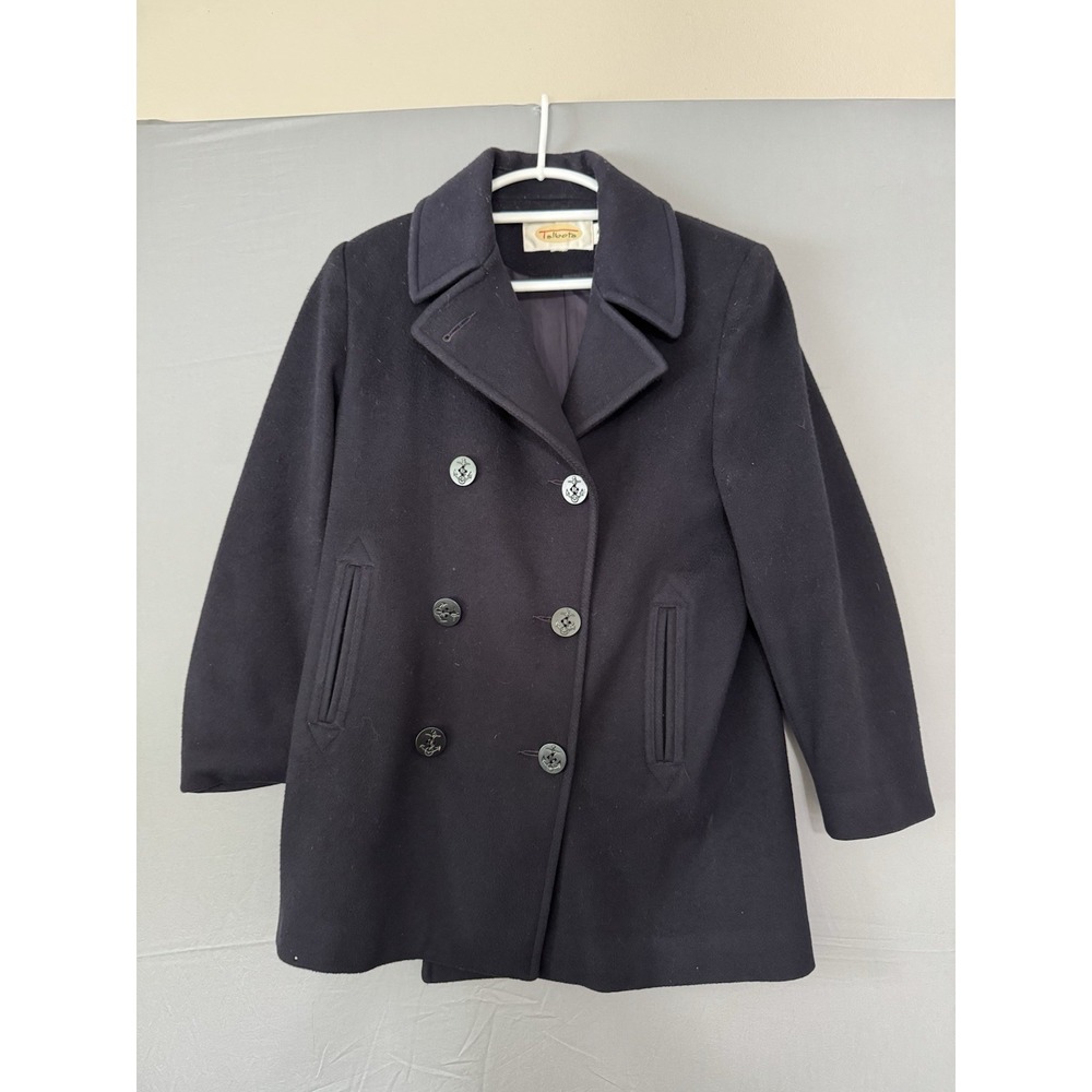 Vintage Talbots Blue Double Breasted Wool Peacoat Women's 38 Acadamia Old Money